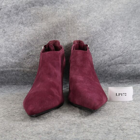 Calvin Klein Shoes Womens 9 Pump Booties Pointed Toe Suede Career Fashion Purple - Picture 3 of 16